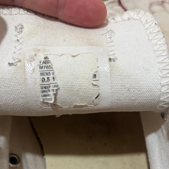 Converse All Star Cream Sneakers with Red Trim - Picture 3 of 9